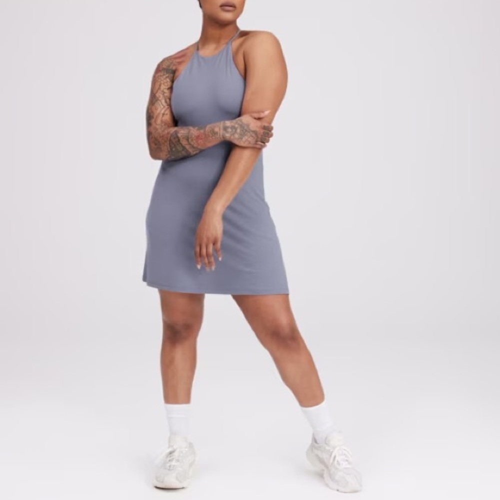 Girlfriend Collective Exercise Dress - Naomi Workout Dress in Sea Glass